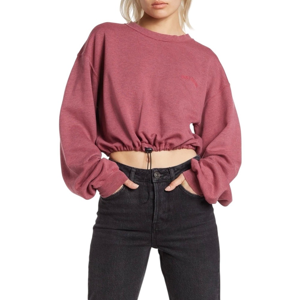 BDG Urban Outfitters Womens Medium Mauve Cropped Toggle Hem Sweatshirt Pullover‎